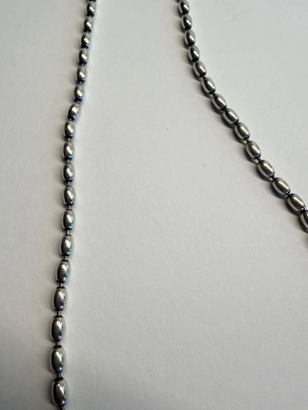 Heidi J Hale Sterling Silver 3mm Oval Beaded Necklace 16” - Picture 2 of 6